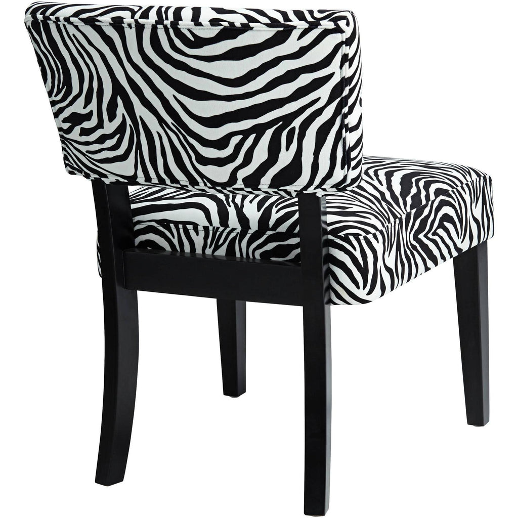 Zambia Zebra Print Accent Chair with Velvet Fabric O23735