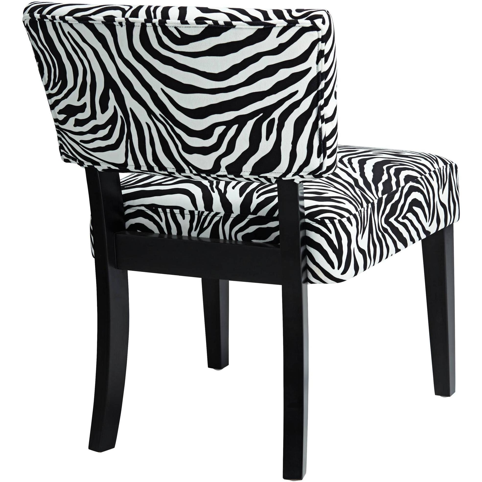 Zambia Zebra Print Accent Chair with Velvet Fabric O23735