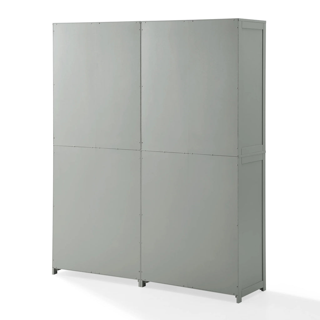 Tall Wood Pantry in Gray (Set of 2) S862