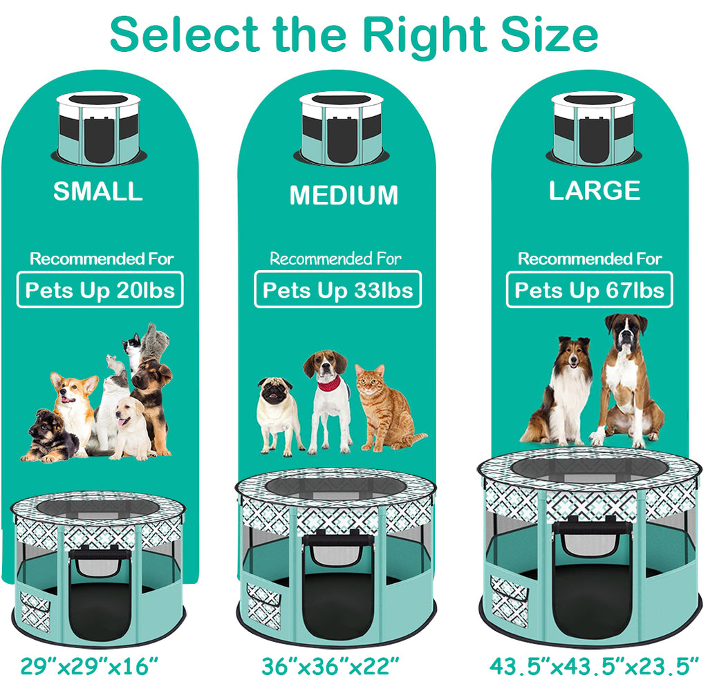 Green Medium Portable Pet Playpen H68979