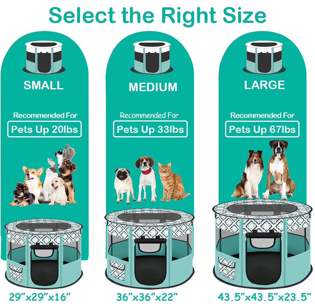 Green Medium Portable Pet Playpen H68979