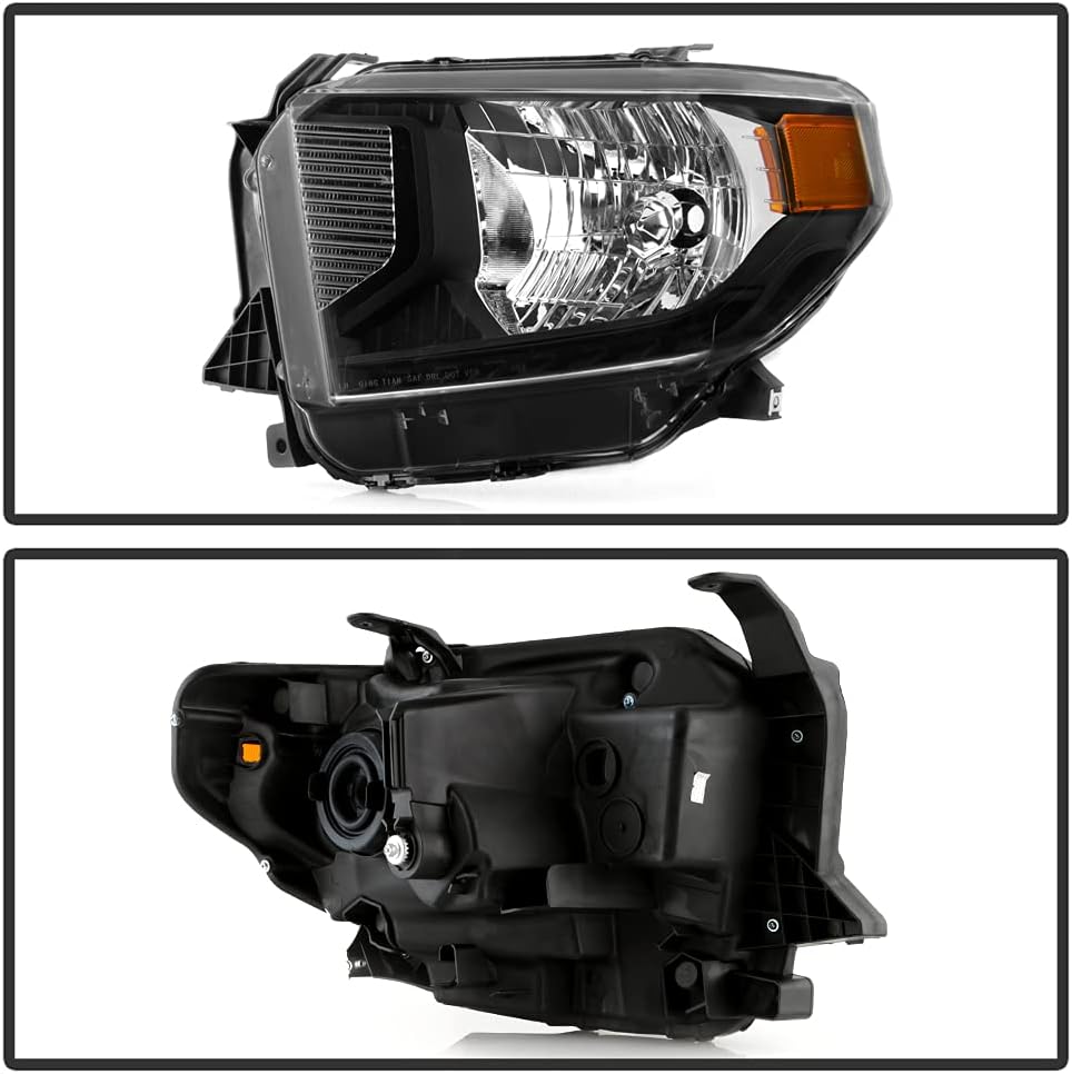 Black Housing Headlights Headlamps Pair R9174