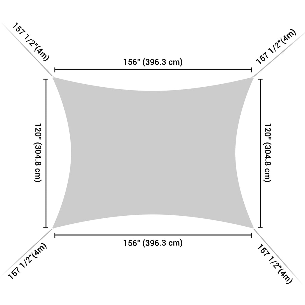 Coffee White Rectangle Sun Shade Sail I2847