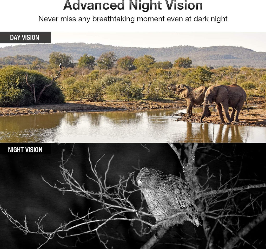 4K 24MP Night Vision 82ft Motion Activated IP66 Waterproof Trail Camera Q887343
