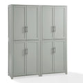 Tall Wood Pantry in Gray (Set of 2) S862