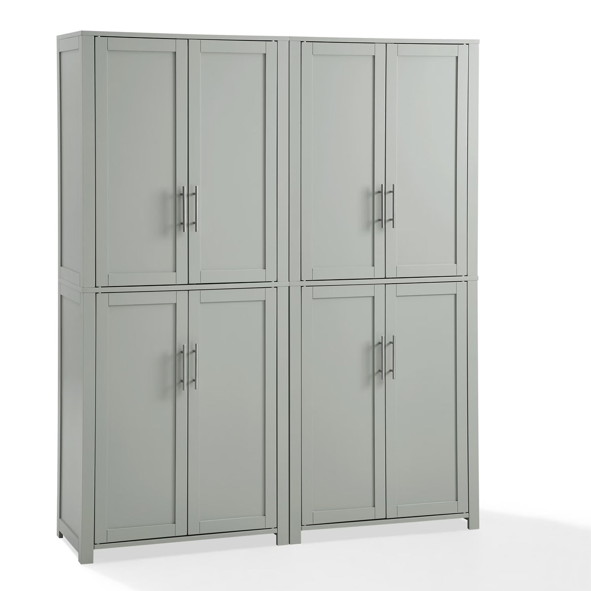 Tall Wood Pantry in Gray (Set of 2) S862