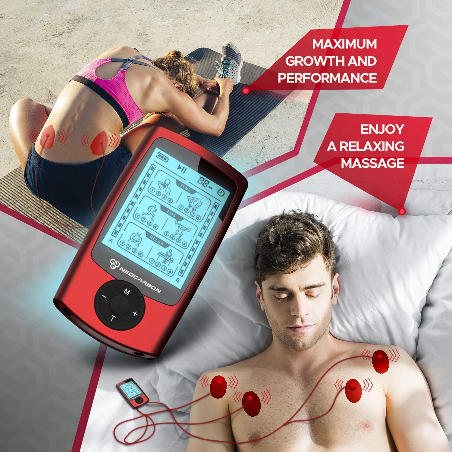 16 Electrode Pads TENS EMS Muscle Stimulator B4641