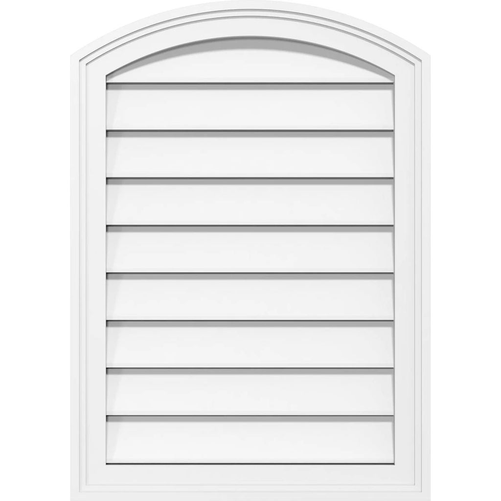 Arch Top Surface Mount PVC Gable Vent with Brickmould O928724