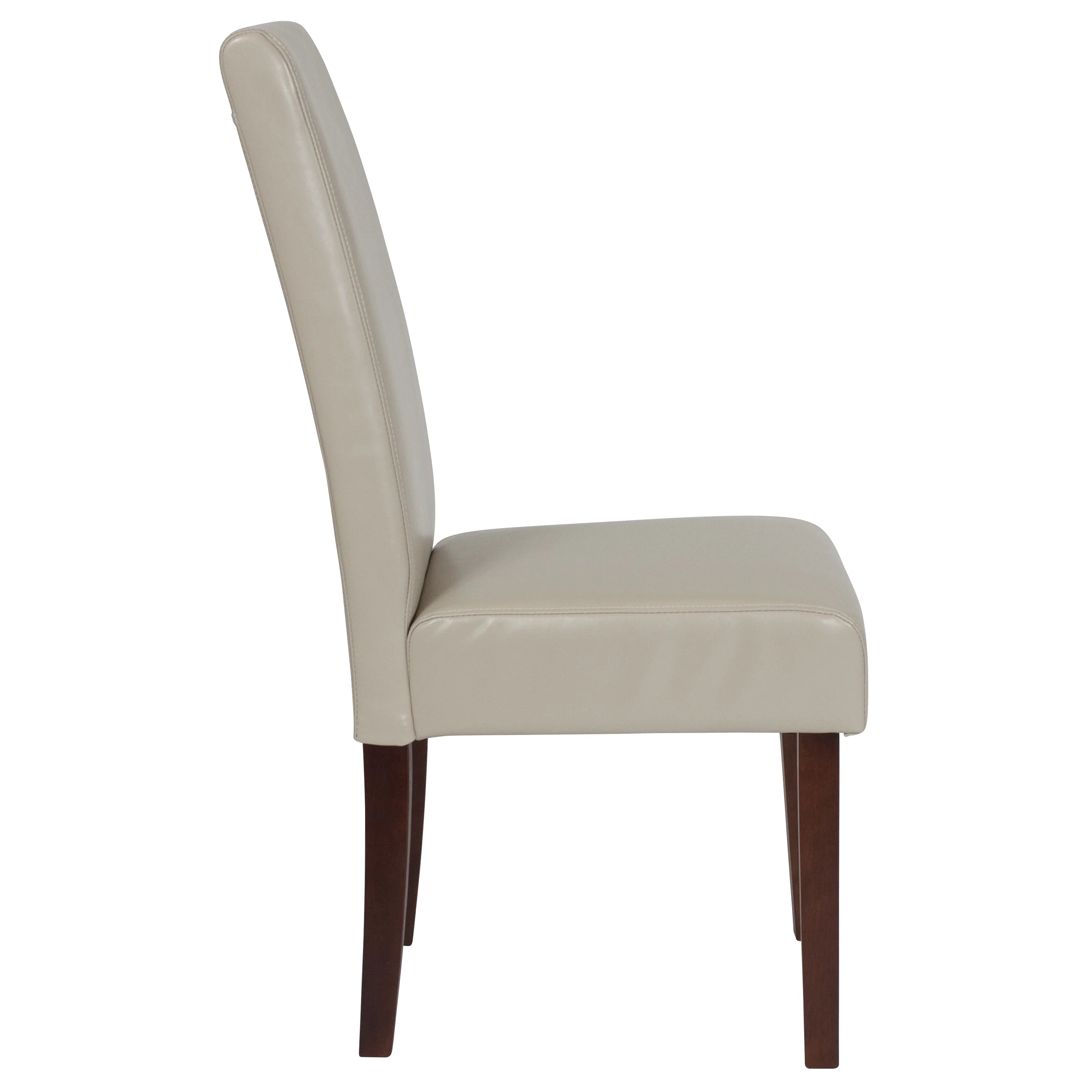 Beige Faux Leather Panel Back Parsons Dining Chair - Set of 6 H613