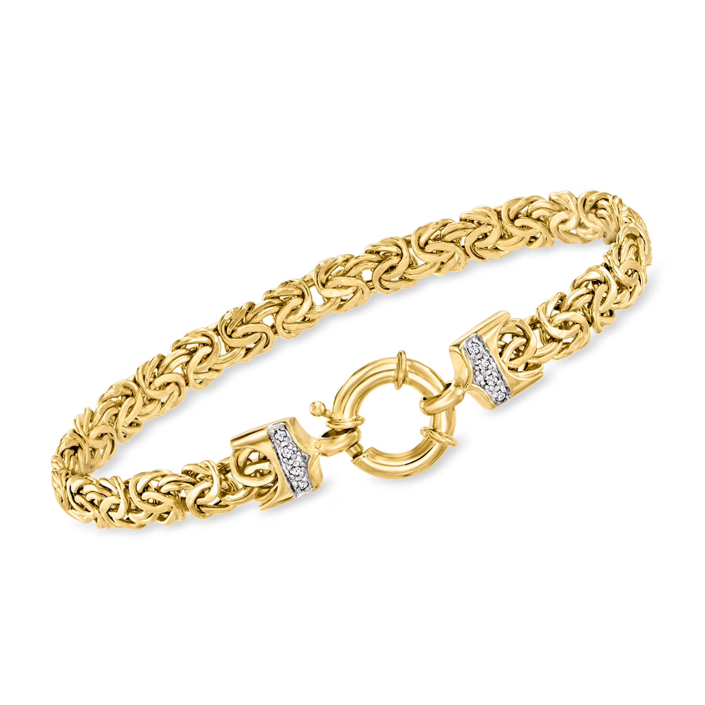 14kt Yellow Gold Byzantine Bracelet With Diamond Accents D807781