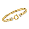 14kt Yellow Gold Byzantine Bracelet With Diamond Accents D807781