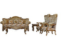 Golden Brown & Silver Wood Trim Sofa Set 3 J8178