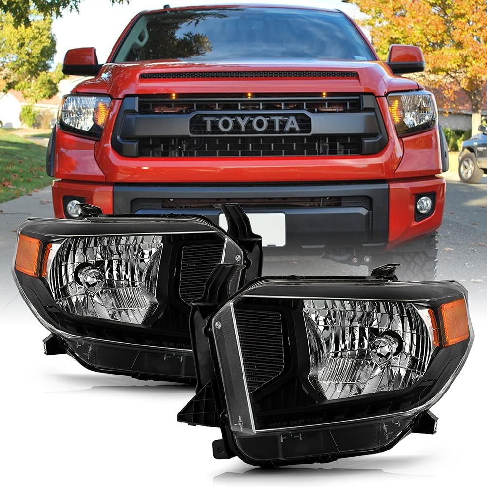Black Housing Headlights Headlamps Pair R9174