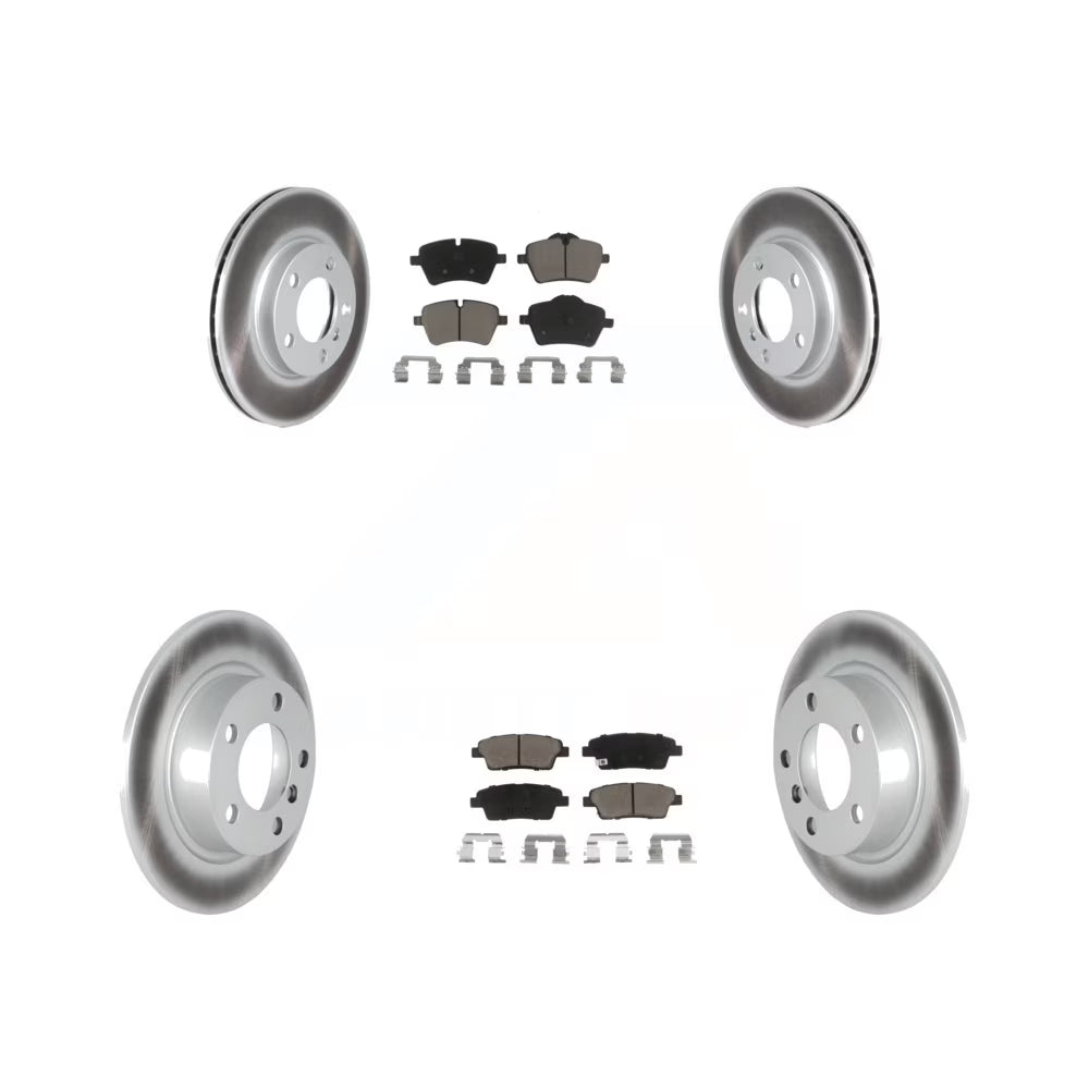 Front Rear Coated Disc Brake Rotors And Ceramic Pads Kit Y361494