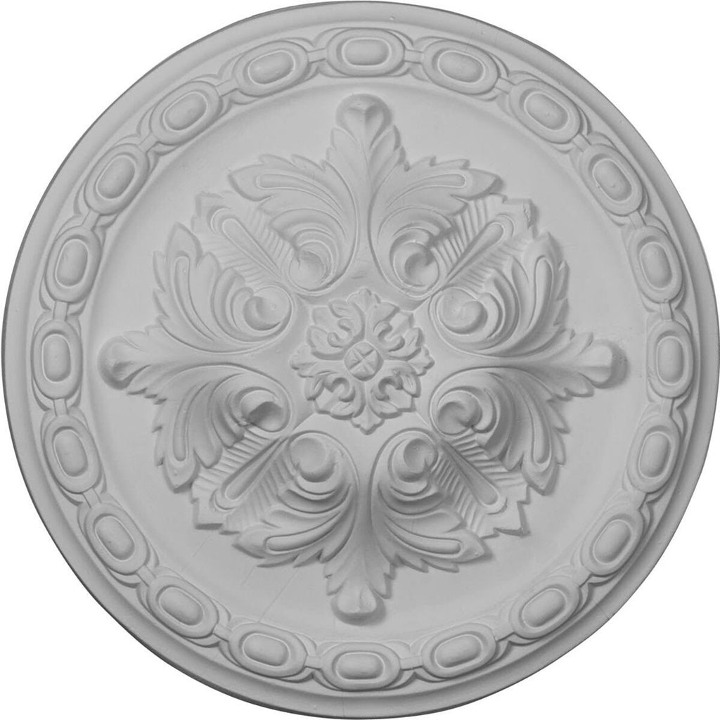 Acanthus Ceiling Medallion, Hand-Painted Silver V1483