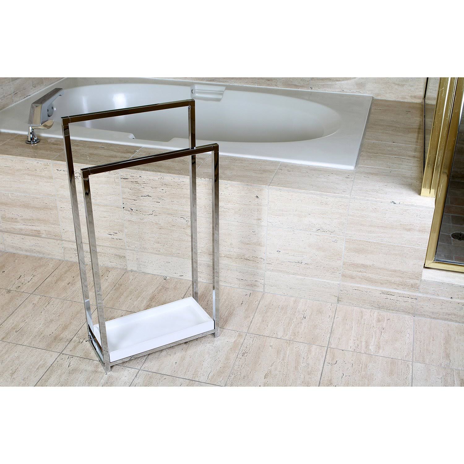 Matte Black 2-Tier Steel Towel Rack C23546