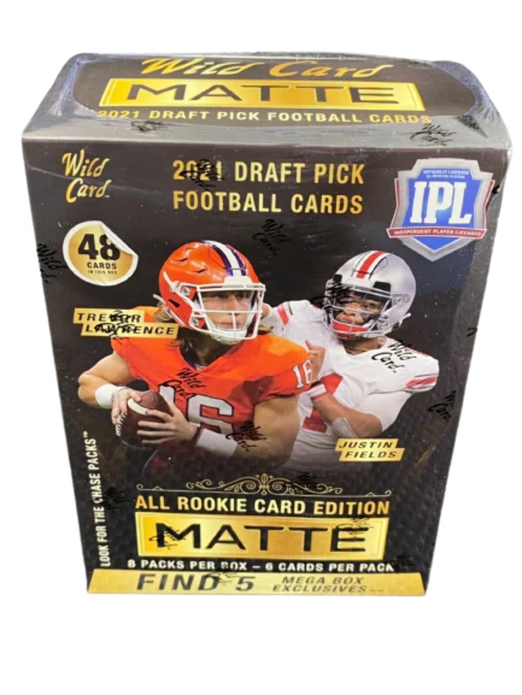 2021 Wild Card Draft Pick Football Black Matte Hobby Mega Box L66842