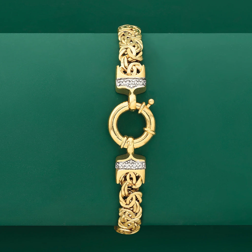 14kt Yellow Gold Byzantine Bracelet With Diamond Accents D807781