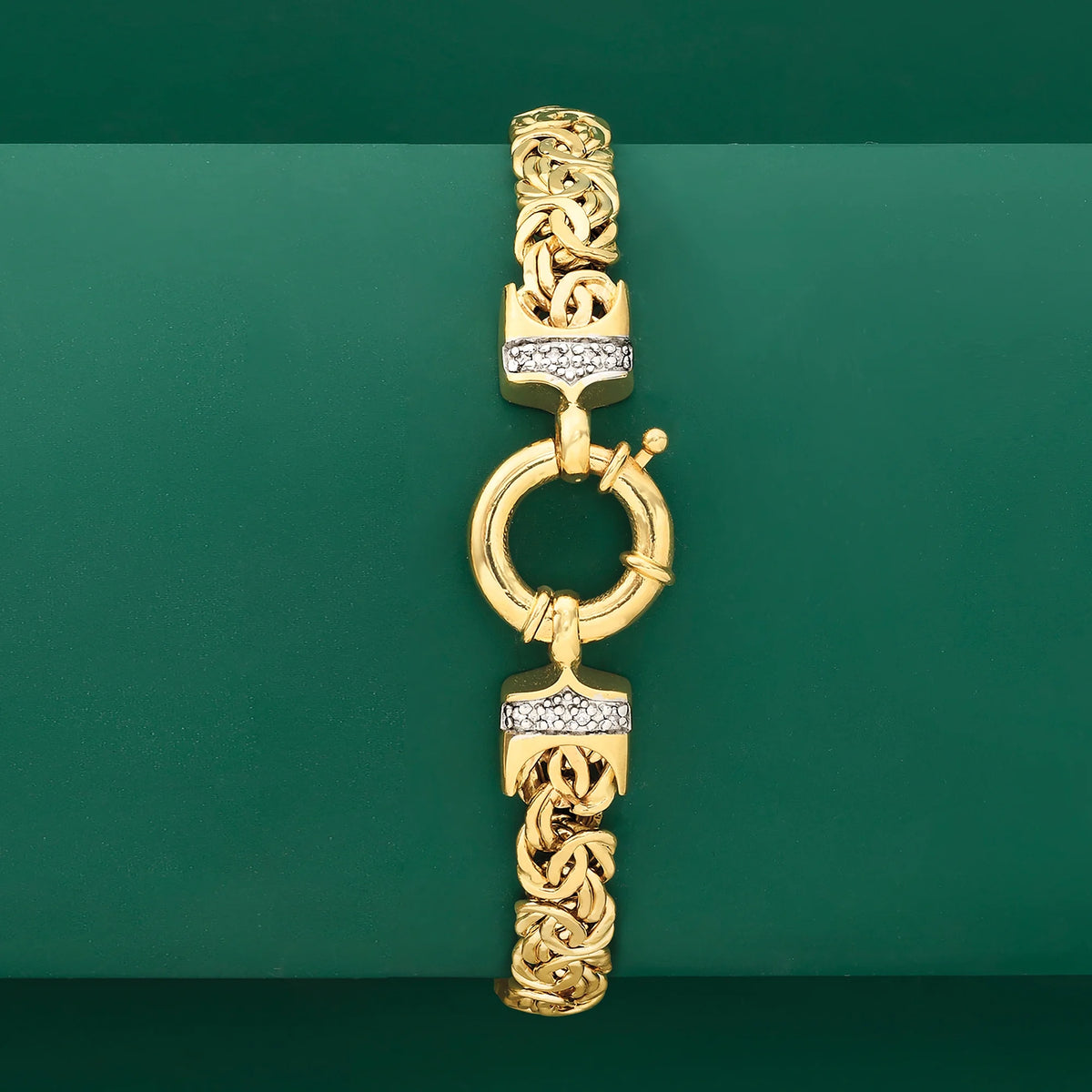 14kt Yellow Gold Byzantine Bracelet With Diamond Accents D807781