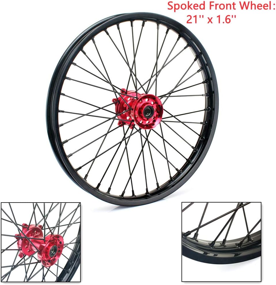 17 x 3.5 Supermoto Front Complete Wheel Set Rim Spokes Red Hub B927800
