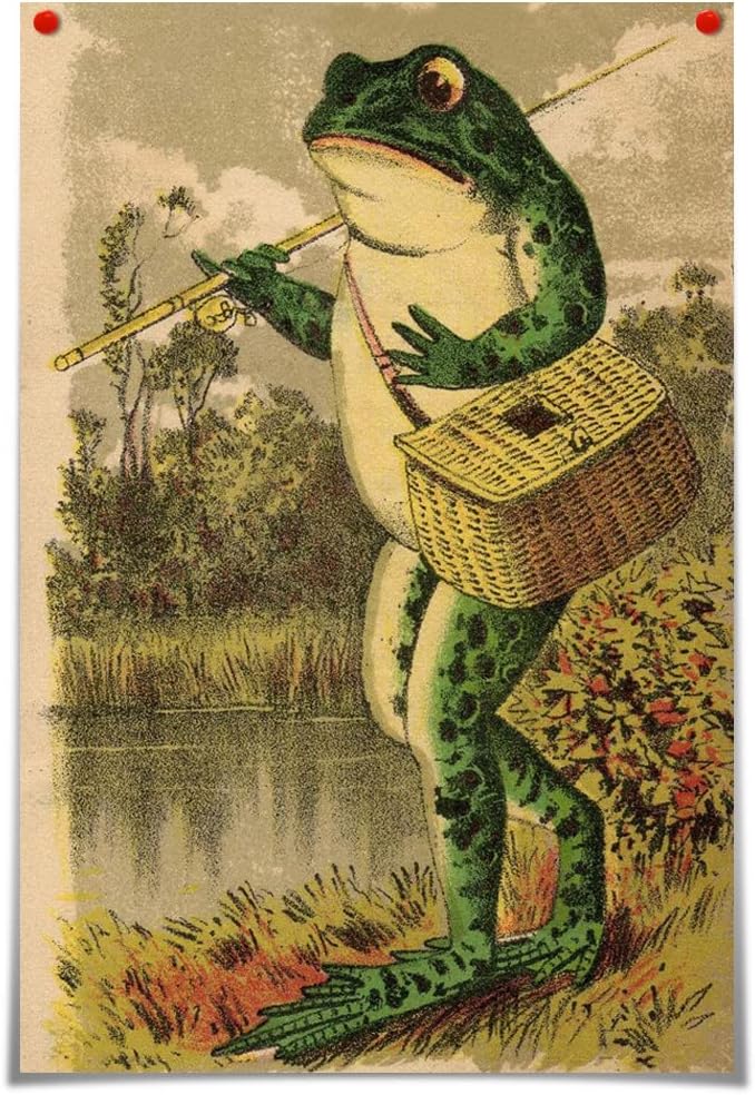 Banjo Frog Art Poster Canvas Painting Wall Art Picture B494