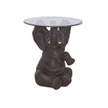 Black Resin and Glass Elephant Accent Table M5581