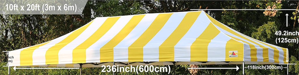 10x20 Yellow & White Stripe Replacement Canopy Top K644