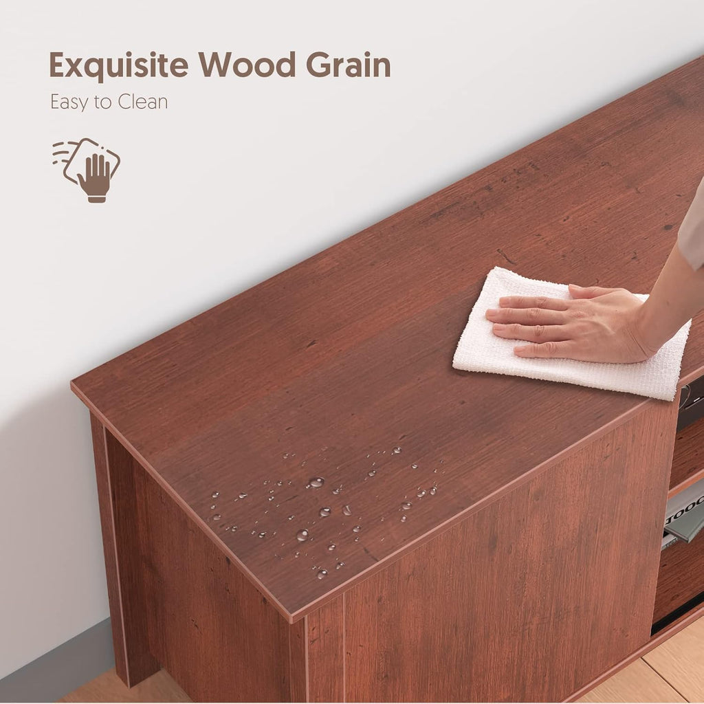 Brown Wood TV Stand with Barn Door E323320