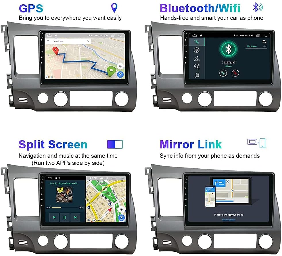 10.1 Inch IPS Touch Screen Car Stereo Head Unit with Bluetooth WiFi J643