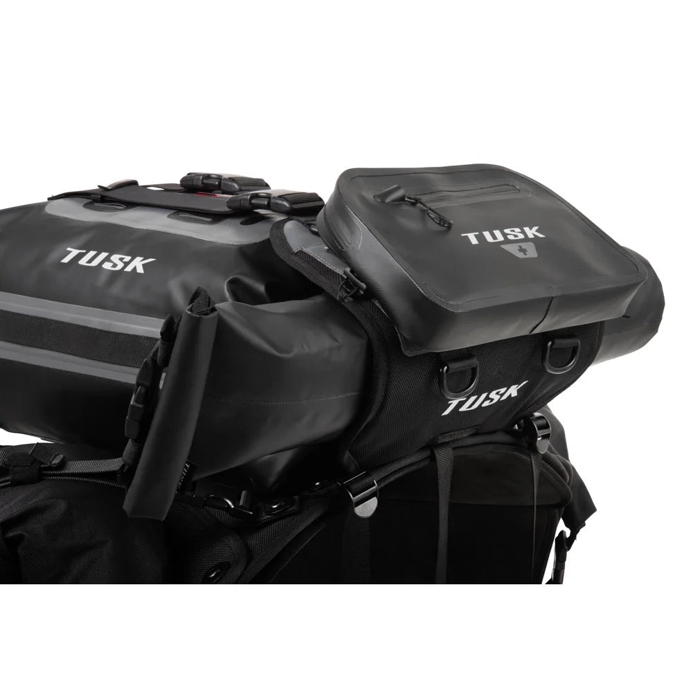 Rackless Luggage System with Small Dry Duffel Tail Bag Heat Shield B21052