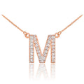 14K Rose Gold Diamond Initial Monogram Necklace, 20" T48362