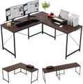 95.2 Inch L Shaped Desk with Power Outlet, Brown G152959