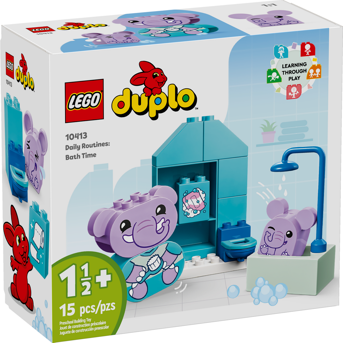 Bath Time Playset with 2 Elephant Toys G58675