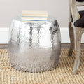 Silver Round Hammered Stool H327