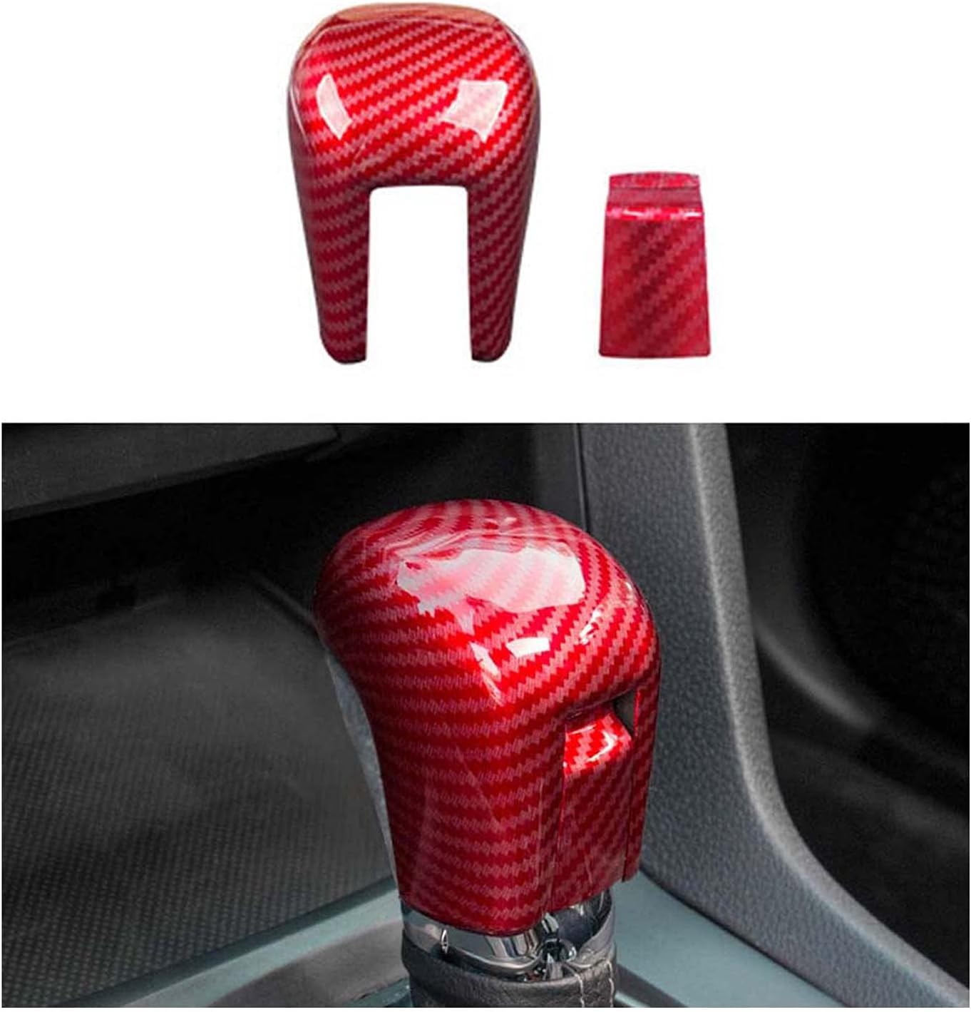Black Carbon Fiber Gear Shift Knob Cover B15282