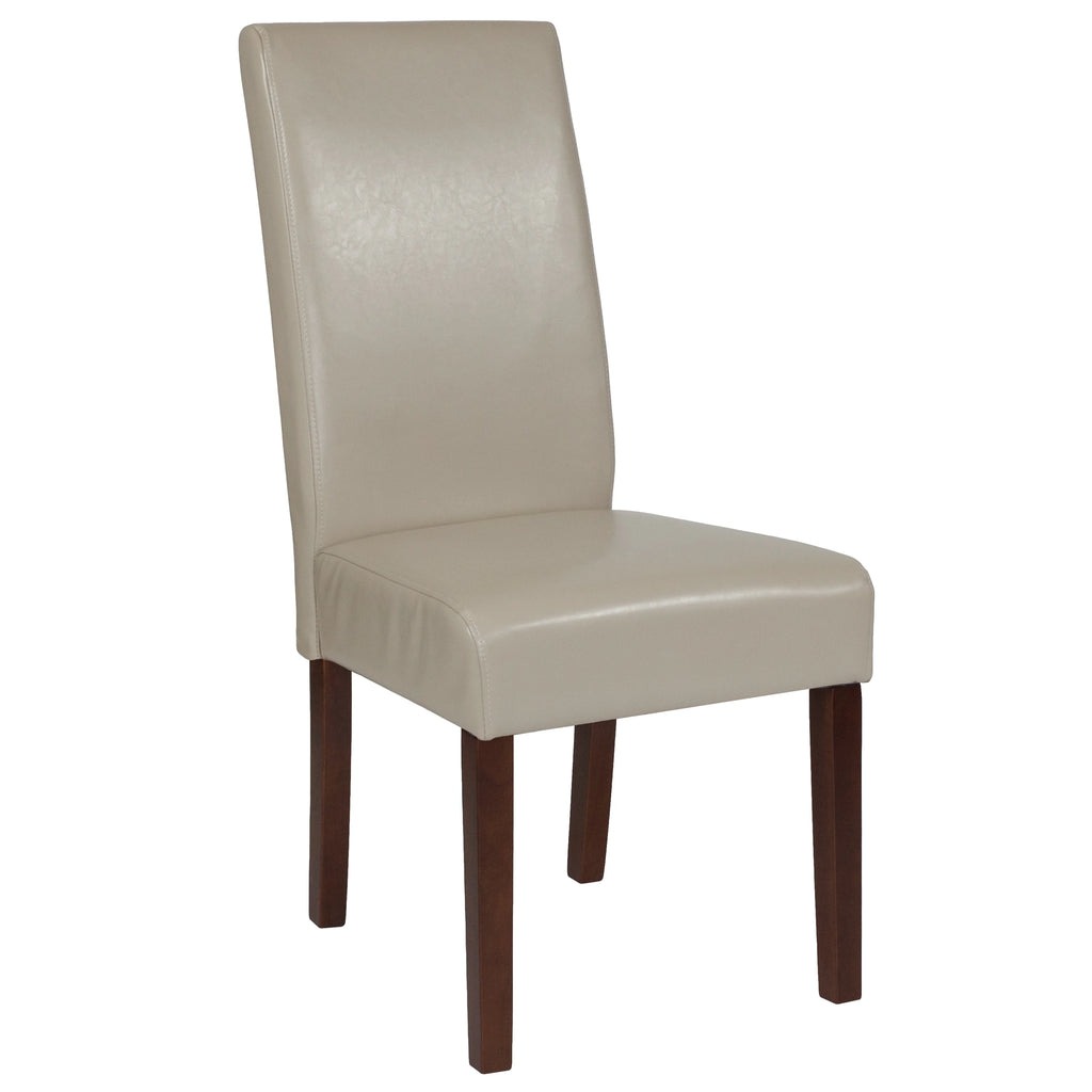 Beige Faux Leather Panel Back Parsons Dining Chair - Set of 6 H613