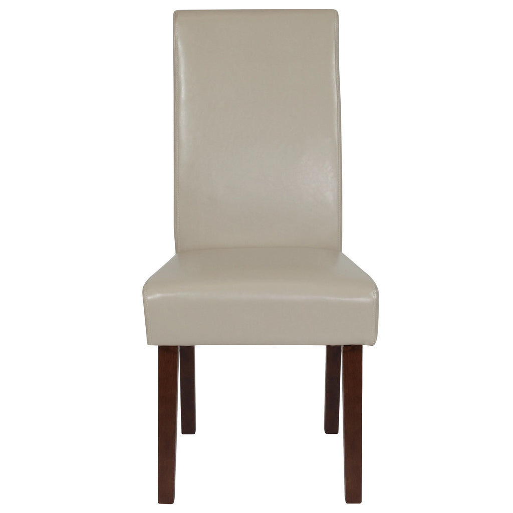 Beige Faux Leather Panel Back Parsons Dining Chair - Set of 6 H613