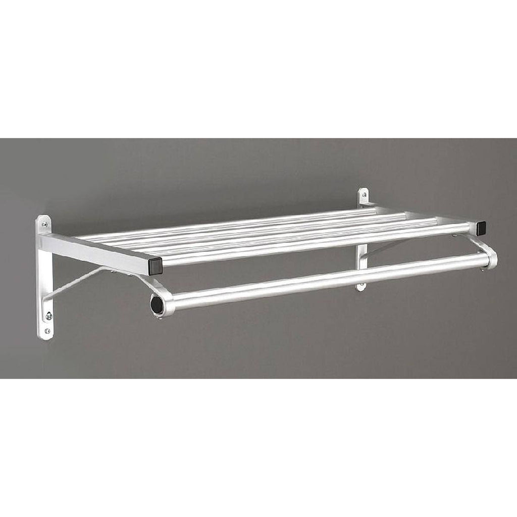 Satin Aluminum Coat Rack with 1 Shelf H9535