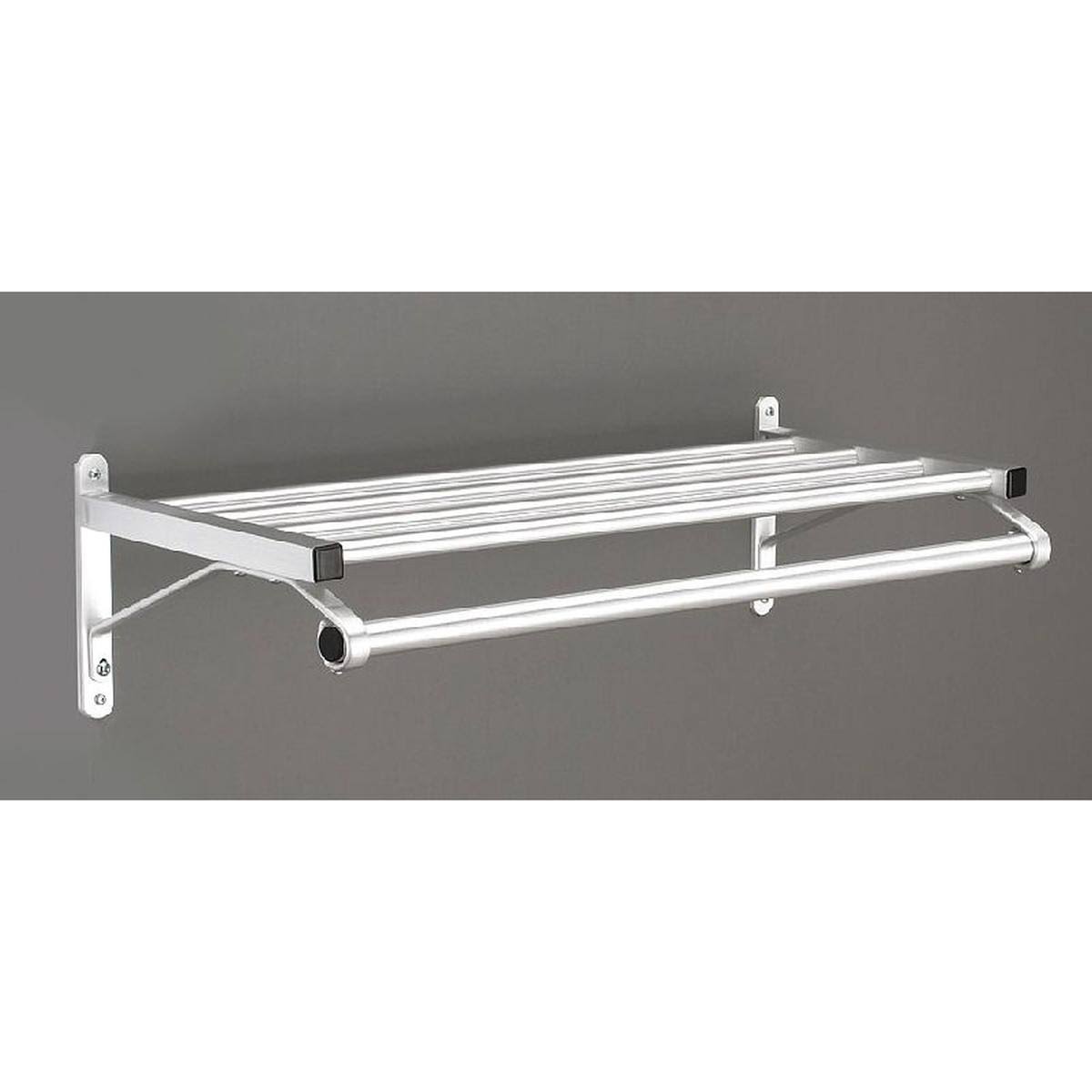 Satin Aluminum Coat Rack with 1 Shelf H9535