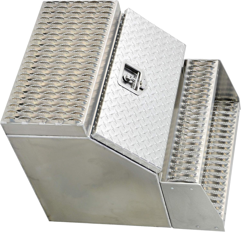 Heavy Duty Aluminum Semi Truck Side Storage Saddle Step Box 24" L x 25" W x 28" H X89448