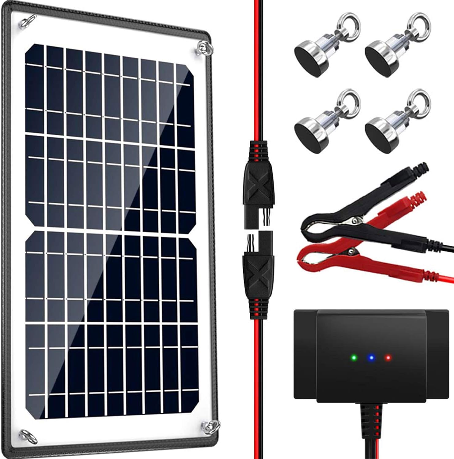 Solar Panel Kit 12V 20W Magnetic Charge Controller Waterproof Solar Battery Charger Maintainer Trickle Charger Alligator Clip R29784