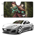 Demon Slayer Tanjiro Nezuko Foldable Reflective Sun Visor Front Window Cover I1094