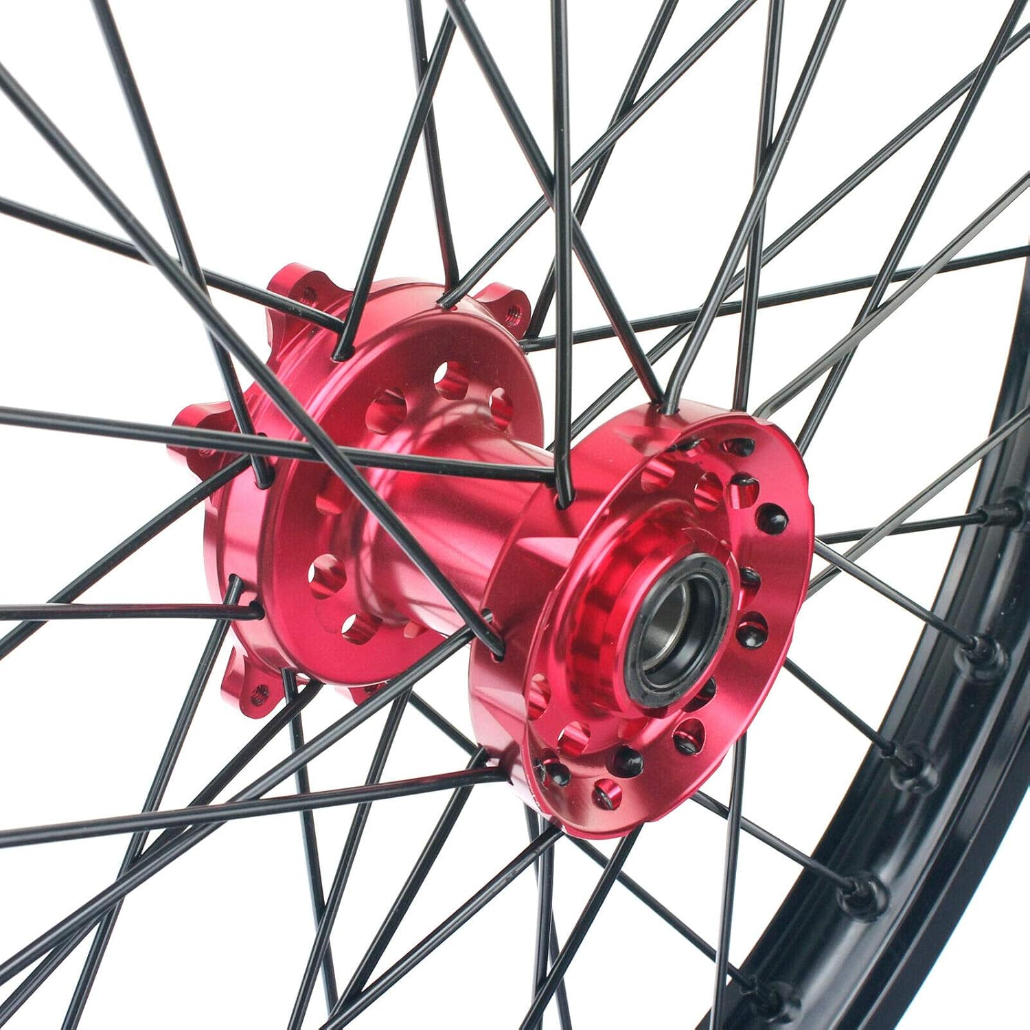 17 x 3.5 Supermoto Front Complete Wheel Set Rim Spokes Red Hub B927800