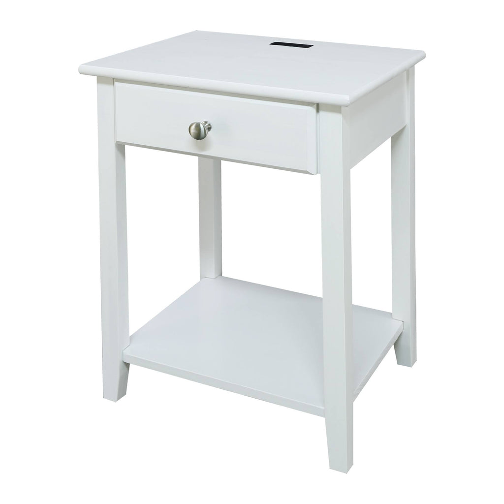 White Nightstand with USB Port R6755