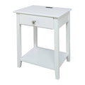 White Nightstand with USB Port R6755