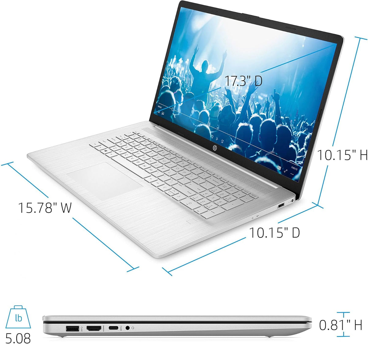 17.3" FHD Anti-Glare Display 6-Core AMD Ryzen 5 5500 Processor 16GB Ram 256GB SSD Laptop Z8152