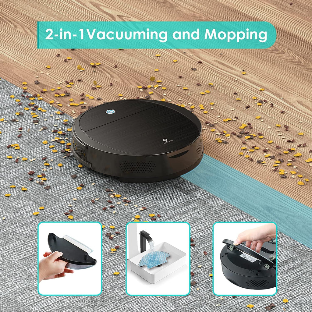 Robot Vacuum and Mop with 2200Pa Suction, 11" Small Body O807398