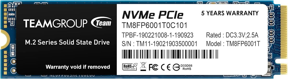 512GB NVMe PCIe Gen3x4 M.2 2280 SSD Pack of 2 W5189