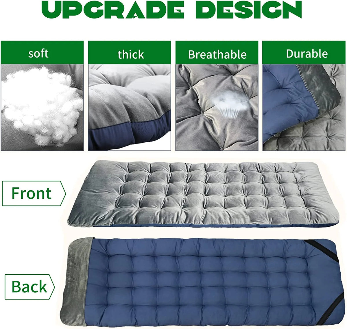 Folding Camping Cot with Cushion & Carry Bag M383131