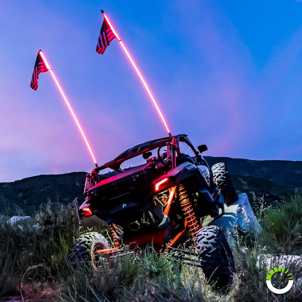 2pc 3ft LED Whip Lights for UTV ATV with RF Wireless Remote Z9596